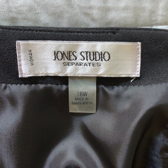 NWT Jones Studio (16W) Black Lined Skirt with elastic - Picture 12 of 13